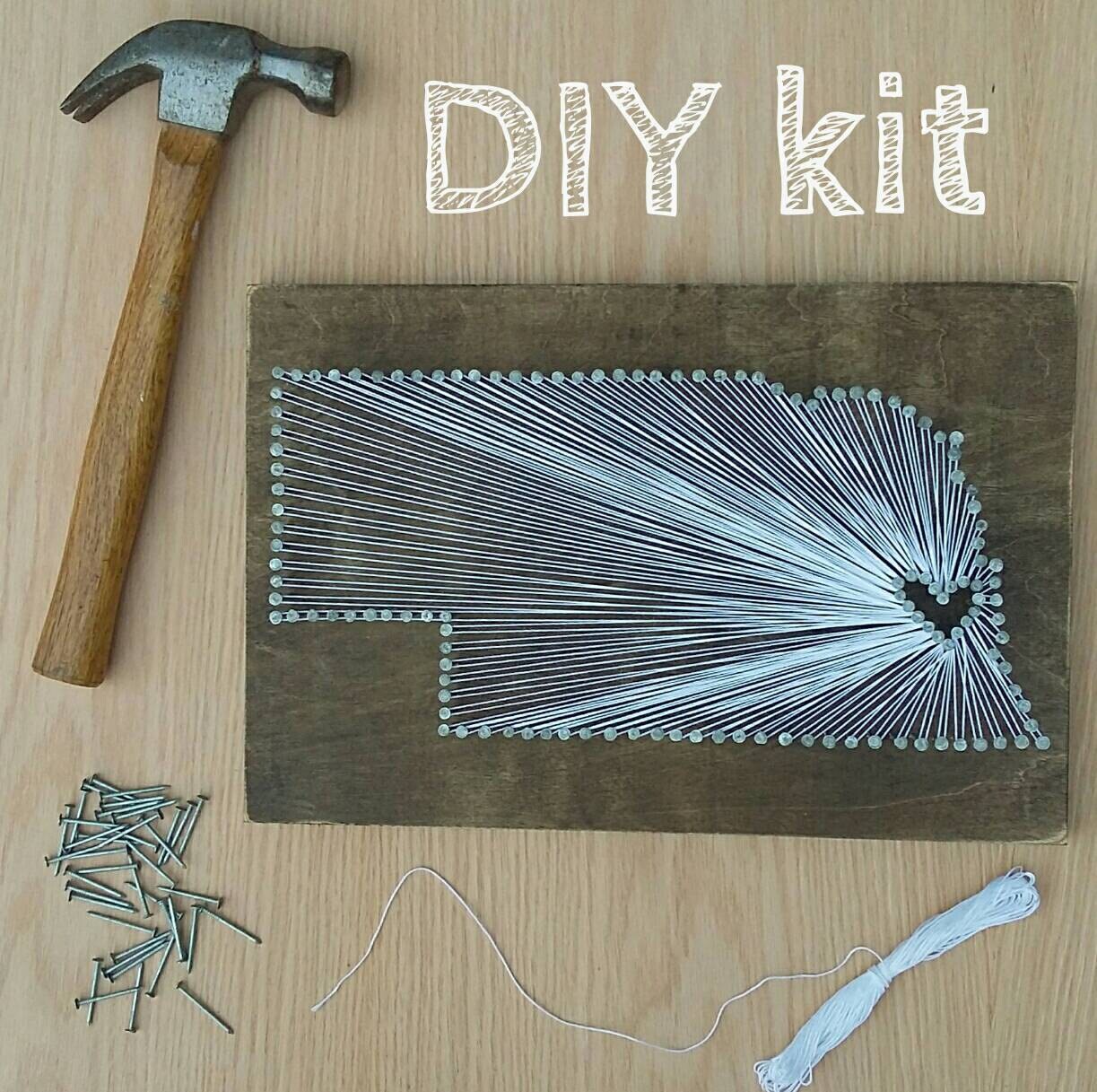 DIY Nebraska String Art Kit State string Art Kit Nebraska