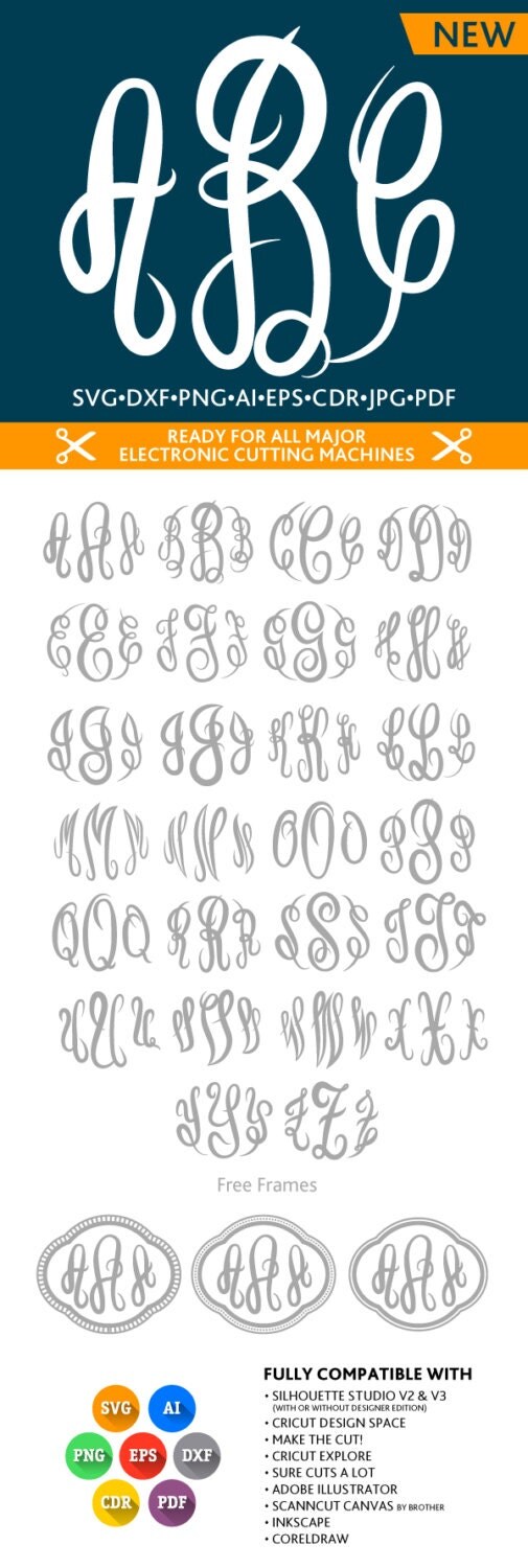 Master Circle Script Monogram Font Alphabet letters by ...