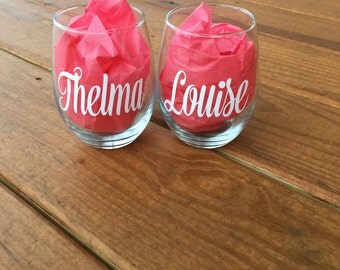 Thelma and Louise Stemless Wine Glass