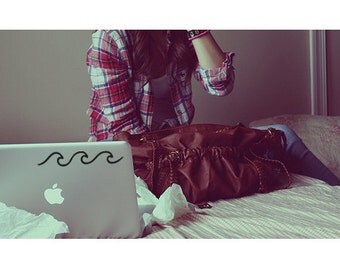 Wave Decal - Wave Sticker - Ocean Decal - Ocean Sticker - Vinyl Decal - Laptop Decal - Macbook Decal - Girly Decal Laptop Sticker Car Decal