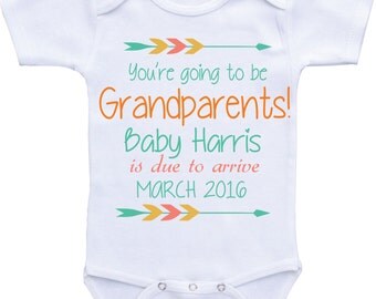 pregnancy reveal to grandparents grandpa Gramps Papa,New Grandparents birth announcementNew Baby Onesie Pregnancy announcement grandparents