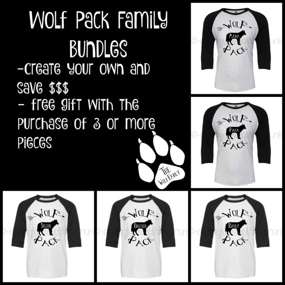 Download Wolf Pack Family Bundle Package Wolf Family Shirts