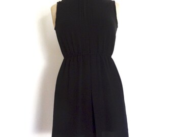 Japanese vintage dress little black dress romantic dress chiffon minidress size XS