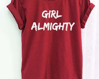 Girl Almighty Shirt One Direction 1D Crimson Red Women Tshirt Tee Short Sleeve T-Shirt SMLXLXXL
