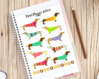 Dachshunds in Sweaters Planner Stickers | Dog Stickers | Dachshund Stickers | Funny Dogs | Dog Lover (S-036)