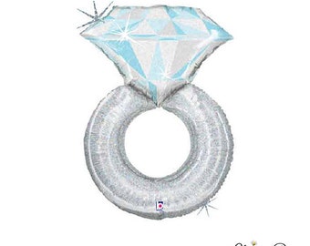 Diamond Engagement Ring Balloon - 38 Inches - Diamond Ring Balloon, Bachelorette Party, Bridal Shower, Bridal Photo Shoot