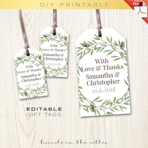 Mini wedding tags wedding favors printable by HandsInTheAttic