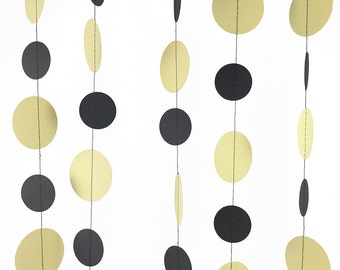 Metallic Black and Gold Garland Gold and Black by SiblingStitch