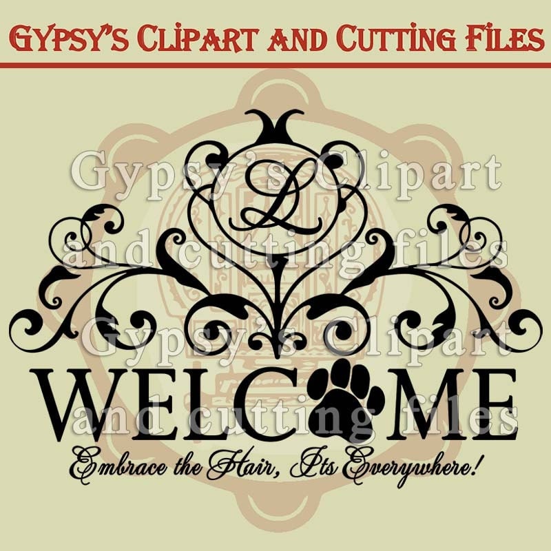 Welcome Sign svg Dog Welcome Sign Vinyl Clipart Vector