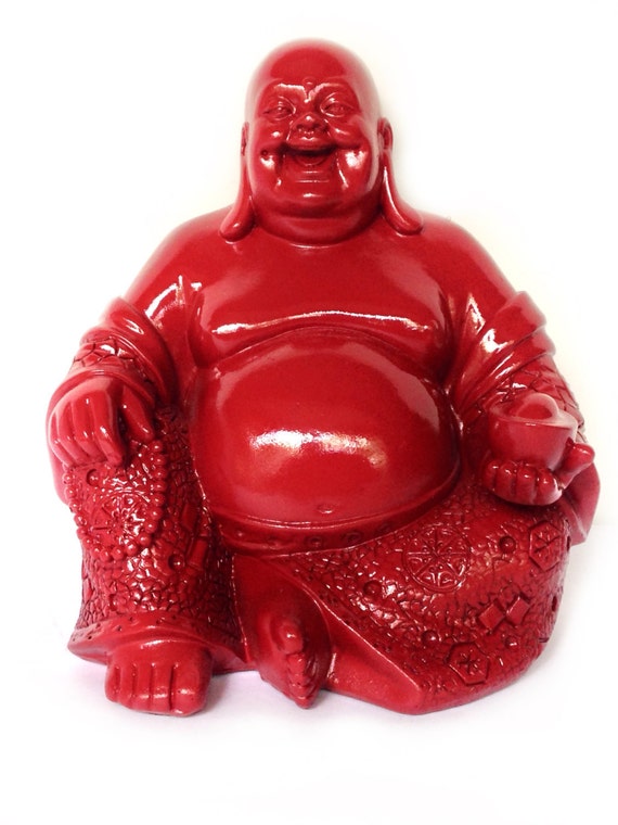 red resin buddha statue