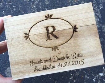 Engraved Recipe box, Monogram Recipe Box,Wood Recipe Box,Shower Gift, Birthday Gift,Christmas Gift, Housewarming Gift, Anniversary Gift