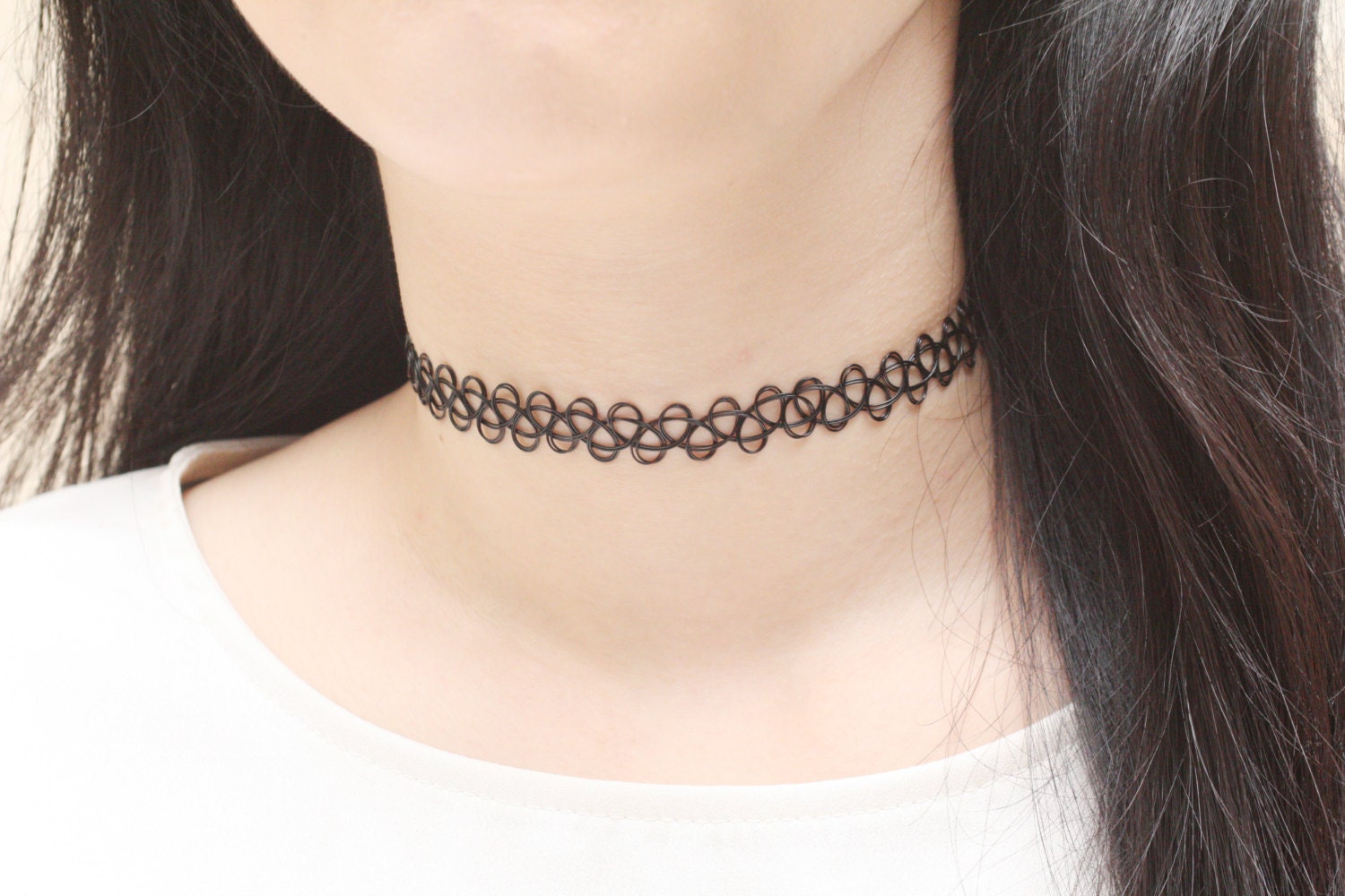 Tattoo Choker Elastic Choker Plastic Choker Black Choker