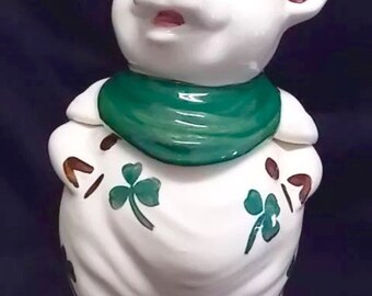 Vintage Shawnee Shamrock Smiley the Pig Cookie Jar