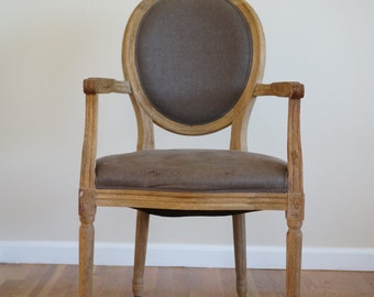 Custom Upholstery Vintage French Style Armchair/Dining Chair