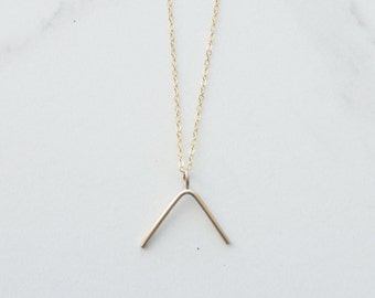 CLIMB.... v shape necklace, minimal gold necklace, climb necklace, geo necklace, minimal necklace, v charm necklace