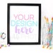 Black Frame + Glitter Heart Jar of Pencils + Heart Tape Styled Desktop,  Styled Stock Photography, Styled Mockup, Product Background Photo