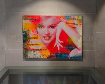 Mixed media collage art, Pop art painting, Metal wall art decor, Living Room Wall Art, Modern metal wall art, Marilyn Monroe, Figurative Art
