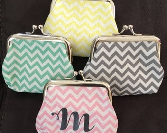 SALE Personalized Chevron Coin Purse - BLANKS - Multiple colors available.