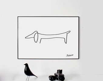Pablo Picasso Sketch, Dog Poster, Picasso Printable, Picasso Poster, Minimalist Print, Minimal art, Minimalist Poster, Modern Minimalist