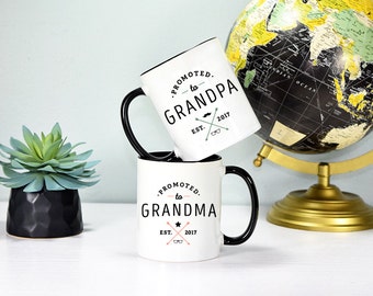 Grandparents to be, Grandpa and Grandma Mug Set, Grandma Mug, Grandpa Mug, Pregnancy Announcement Mug, Rose Gold Rebel, Grandparents Mugs