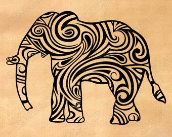 Elephant svg, Silhouette Studio files, Cricut, Elephant zentangle, vinyl cutting, shirt designs, wall sticker, Wall art, tattoo design