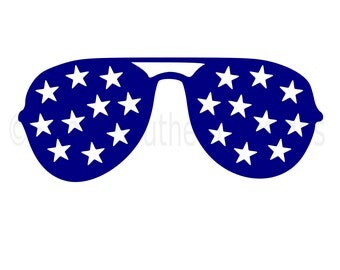 Sunglasses with stars fourth of July SVG instant download design for cricut or silhouette