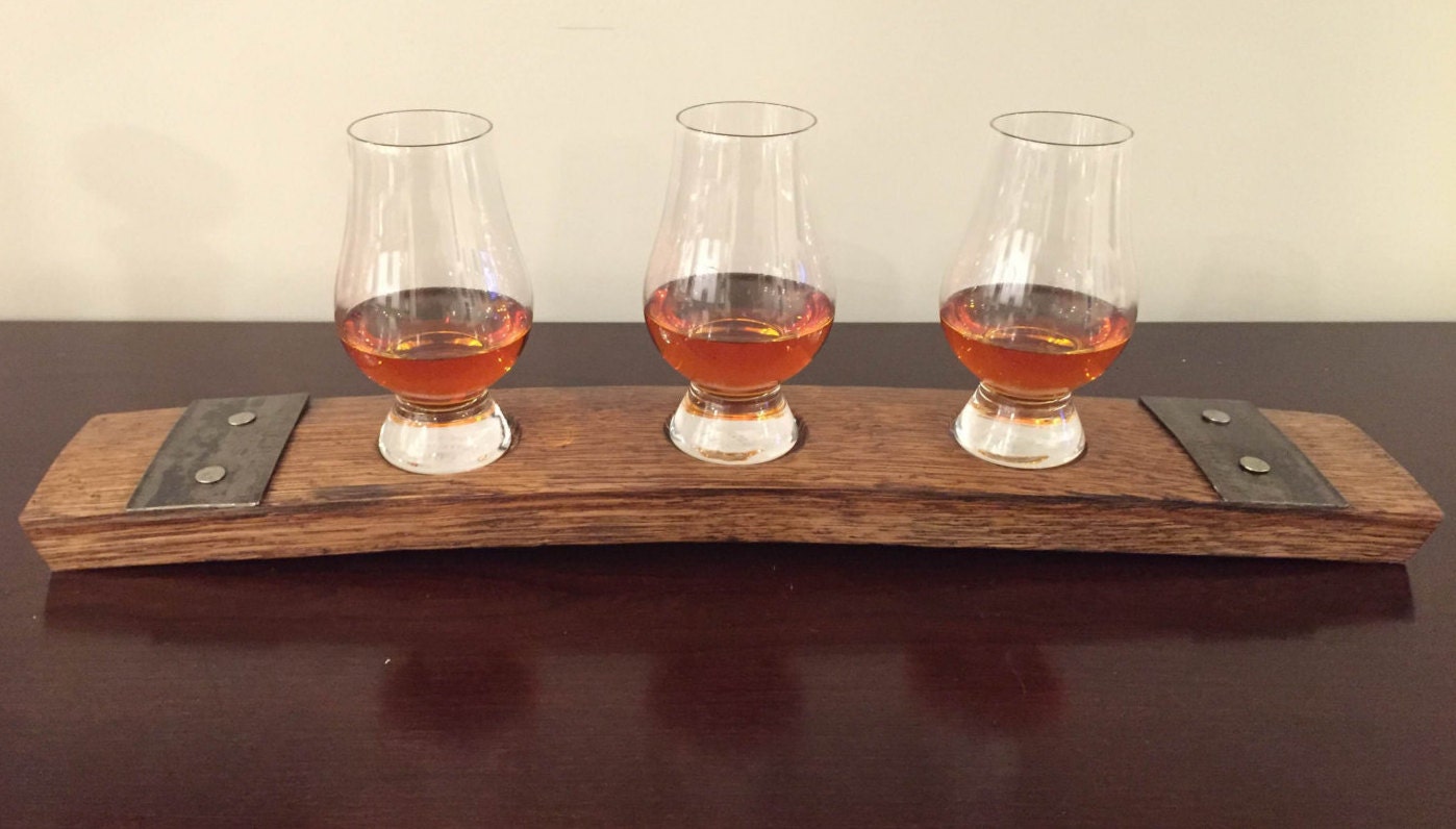 Whiskey Flight Tray With Glencairn Whiskey Glasses Made From