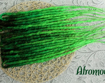 Double Ended Synthetic Dreads "Green Bomb Set" by Afromod