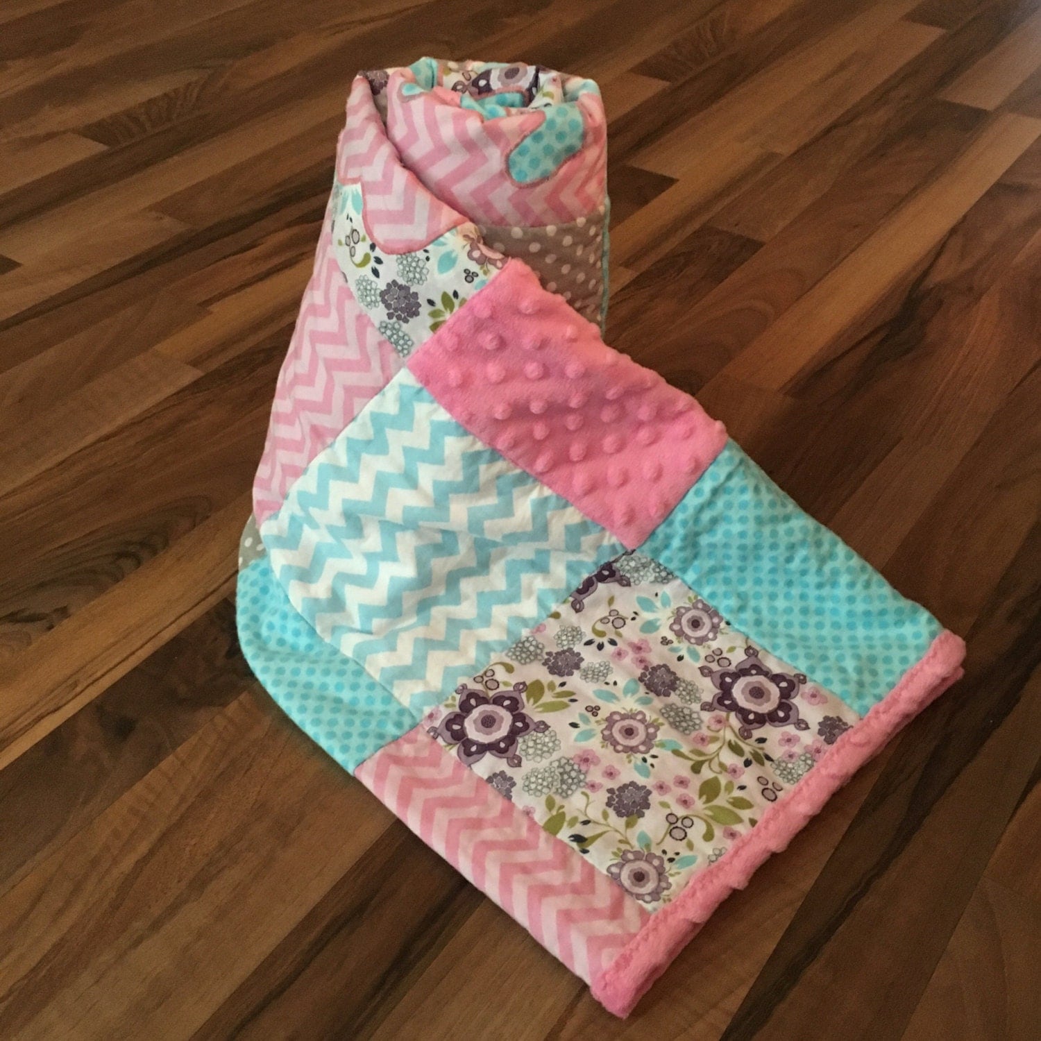 Baby Quilt Personalized Handmade Minky Baby Blanket Baby