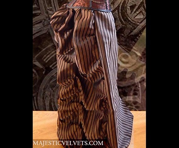 Ready to ship SKIRT ONLY STRIPED brown Steampunk Victorian Taffeta Bustle Skirt Costume for Cosplay Halloween by MajesticVelvets steampunk buy now online