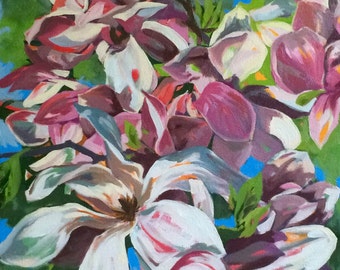 Original Oil Painting of Magnolias