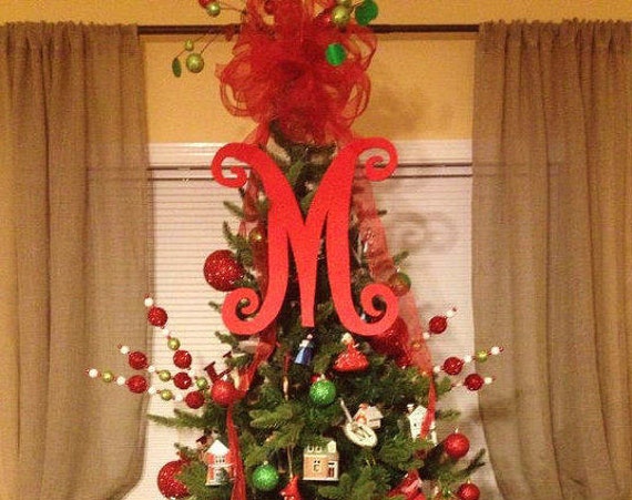 Monogram Christmas Tree Topper Front Door Letter By Monogram Christmas Tree Topper Front Door Letter By