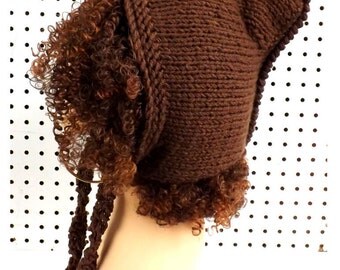 Knitting Pattern Hat, Chunky Knitted Hat, Knit Hood Pattern, Mermaid of Atlantis Knit Pattern, Oversized Knitting Pattern