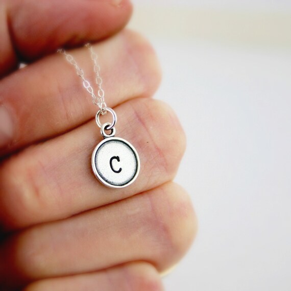Items similar to Sterling Silver Initial Necklace - Personalized Necklace with Initial - Initial ...