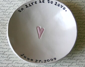 Personalized Wedding Gift: Personalized Heart Bowl, Bridal Shower Gift, Anniversary Gift, Ring Bowl, Ring Dish, Wedding Ceremony Decor