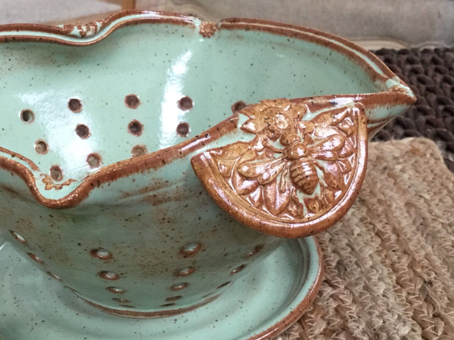 Ceramic Colander or Berry Bowl Large Strainer Kitchen