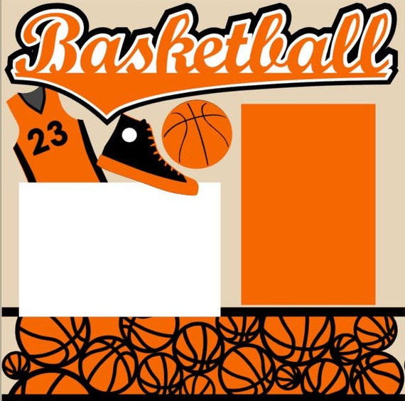 Basketball 2page 12X12 Scrapbook Page Kit or Premade Layout