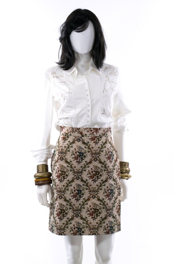 floral tapestry skirt