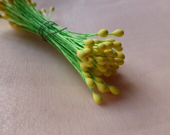 Vintage Flower Stamens in Yellow for Headpieces, Fascinators, Bouquets, Corsages