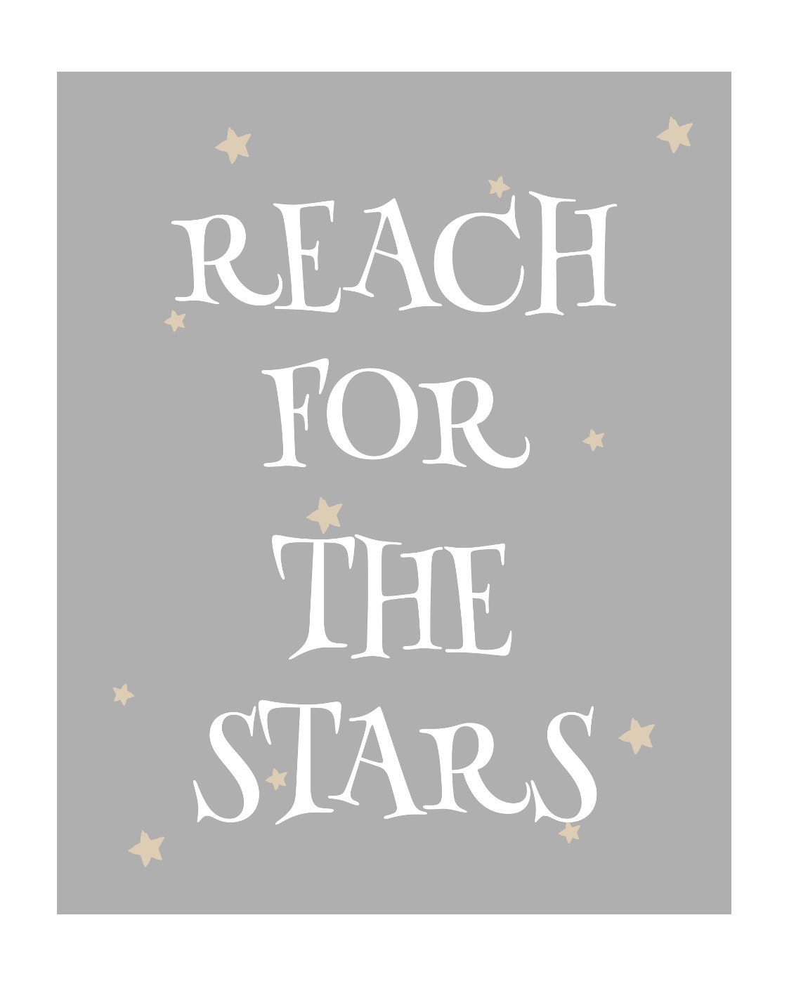 Nursery Art Reach for the Stars Word by SweetMelodyDesigns