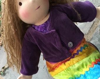 Custom Waldorf Inspired Doll Rainbow Waldorf Doll 15 - 16 inch