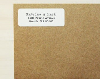 Return Address Labels - Design #12, Typewriter Address Labels, Kraft Labels, Custom Printed Labels, Personalized Labels, Housewarming Gift