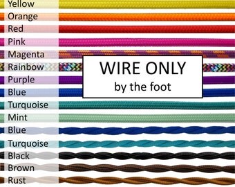 Pendant Light Cord Cloth Lamp Wire Fabric Covered Cord Round and Vintage Antique Twisted Braided Wire - DIY LIGHTING