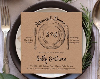 Rehearsal dinner invitation / rustic rehearsal dinner invitations / wedding rehearsal / printable invitations / printed invitations