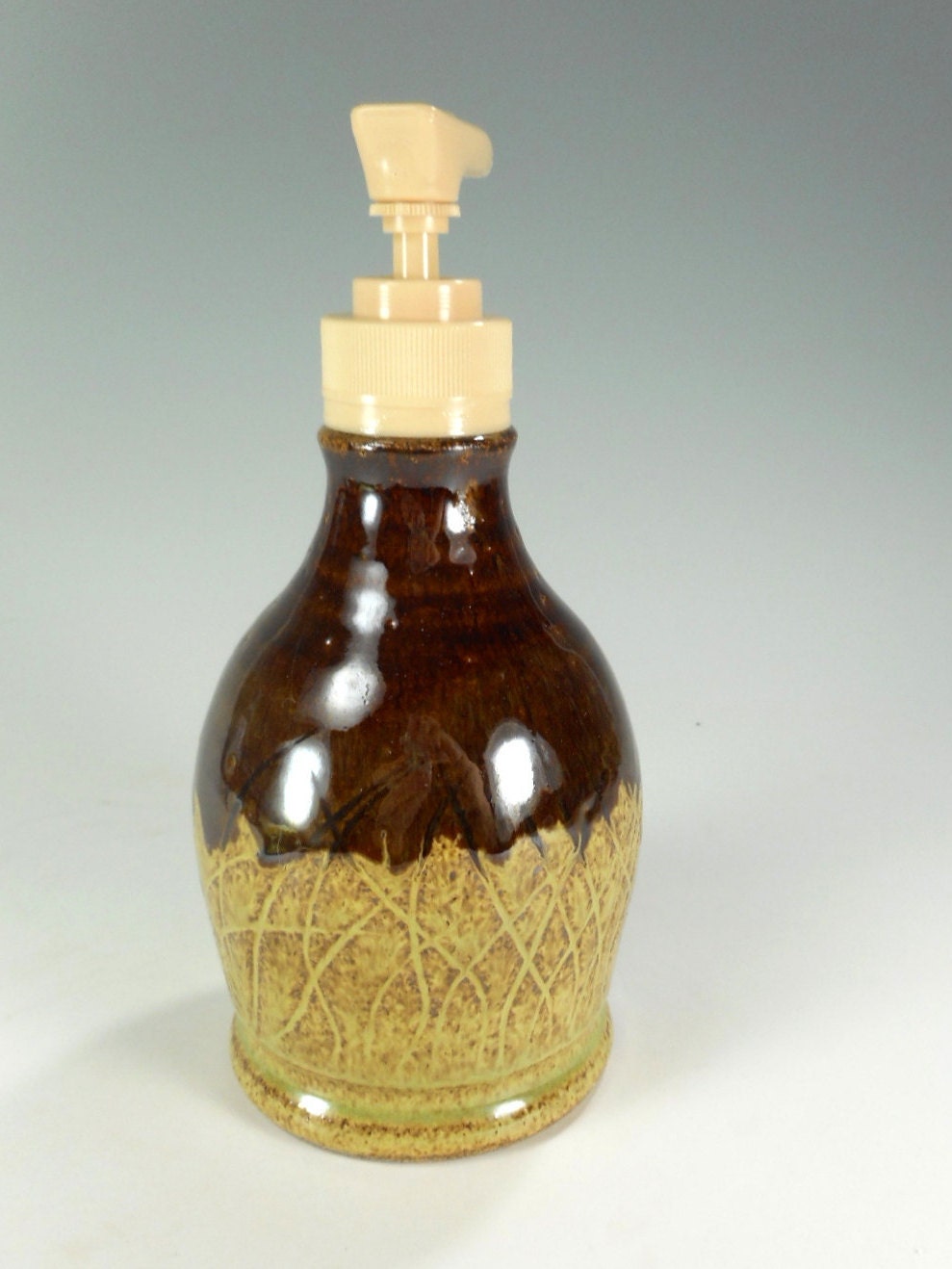 Pottery soap dispenser ceramic soap pump by WillowTreePottery