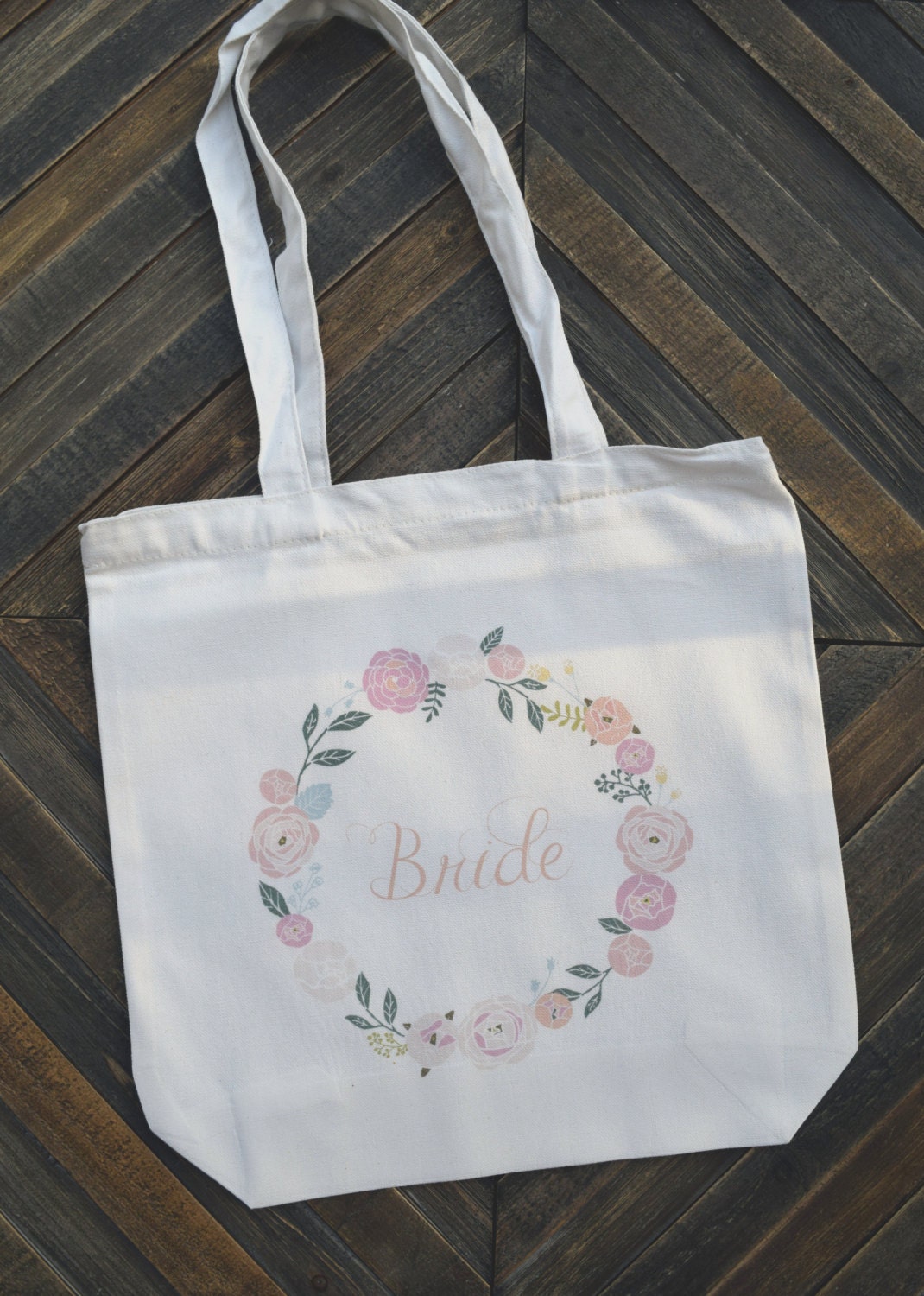 Floral Bride Tote Bag wedding gifts bride by yourethatgirldesigns