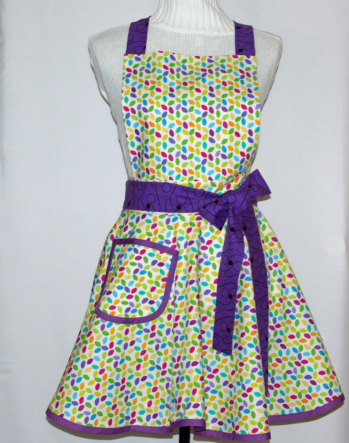 Purple Petite Apron Ladies Embroidered Personalized With
