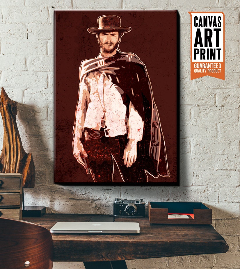 Clint Eastwood Cowboy Canvas Art Print Clint Eastwood