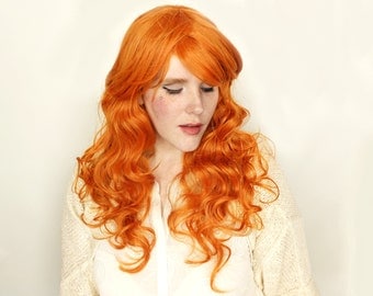 SALE Ginger Orange wig | Long Red wig | Curly Ginger Red Auburn wig | Cosplay wig, Halloween wig & everyday glam | Ginger Angel