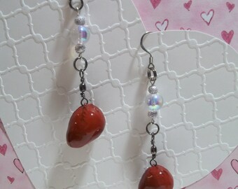 Valentine's Day gift heart jewelry unusual unique human heart earrings horror jewelry real looking human heart earrings macabre jewelry